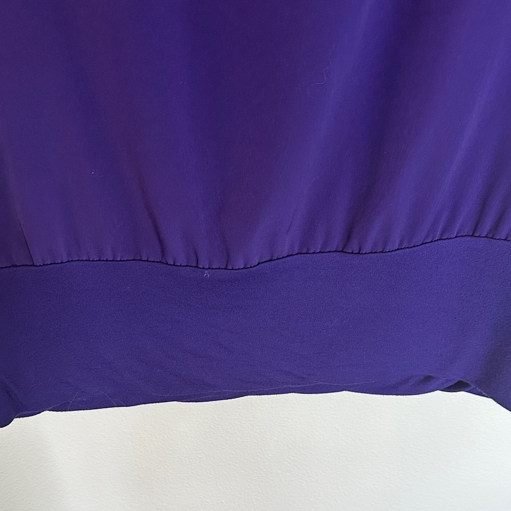 Express Women's Purple Short Sleeve Blouson Top - Picture 7 of 11